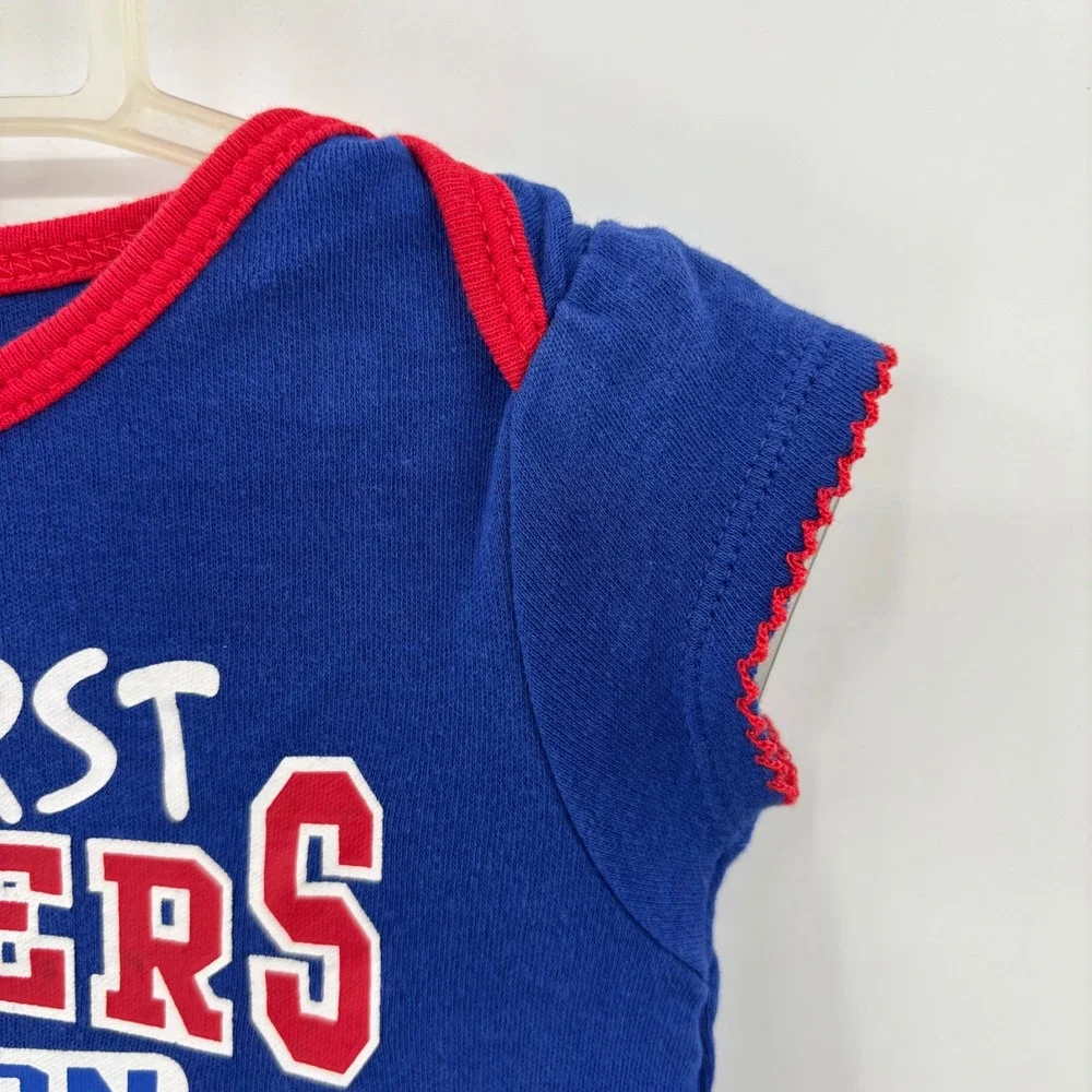 NHL Bodysuit Kids 3/6M Blue My First Rangers Season New York Hockey Fan Gear